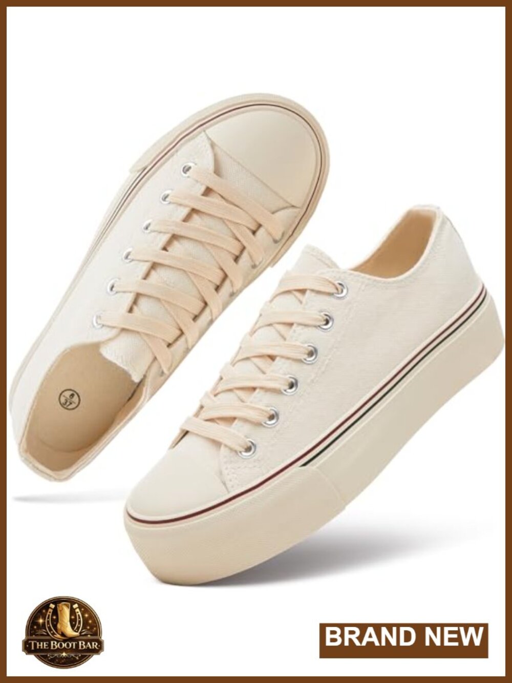 Womens Lace-Up Platform Canvas Sneakers Tennis Shoes